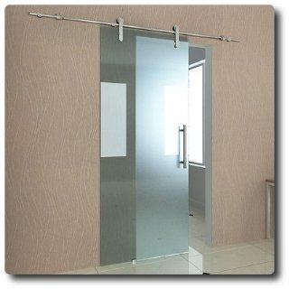 Schiebetür 90x205cm aus 8mm dickem satinierten ESG Sicherheitsglas