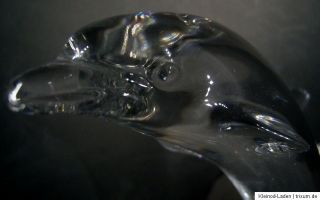 große Glas Figur springender Delfin Delphin Bleikristall 24% 17cm