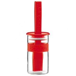 Marinadenglas mit Pinsel, 250ml, Rot, für Marinade, 11203 294
