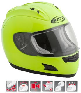 ROCC Motorrad Helm Integral 300 neon gelb Größe XS S M L XL
