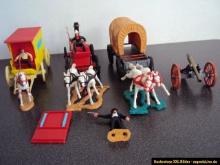 Timpo Toys 3er Lot Kutschen + Kanone Baustelle 