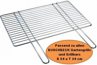 Grillrost 54 x 34 cm für alle Buschbeck Gartengrillkamine + Grillbars