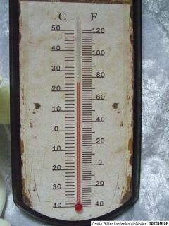 Nostalgie Metall Thermometer Wandthermometer Innen und Aussen Pears