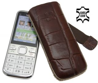 Nokia C5 00 Etui Tasche Ledertasche Schutzhülle * CROCO