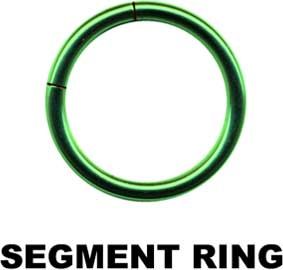 SEGMENTRING PIERCING * C316L 1,2 x 8 mm * GRÜN / GREEN