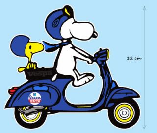 Vespa Snoopy Woodstock Motorrad / Motorbike Aufkleber Car Sticker 02