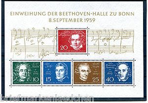 postfrisch/MNH Nr.315   319 Mi.22,00 € Beethoven  Block