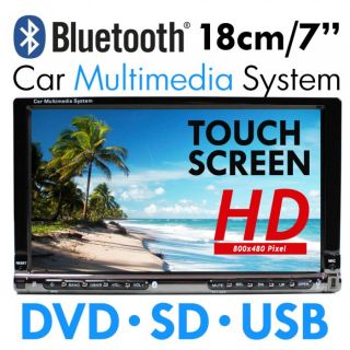 18cm/7 HD Toushscreen Monitor 2DIN CD  DVD Autoradio USB+SD64GB