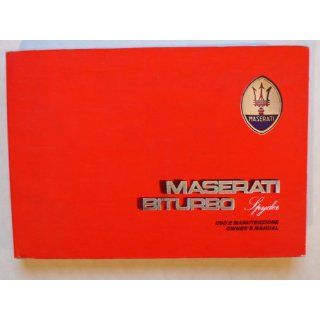 Maserati Biturbo Spyder 2, 0 l 180 PS owners manual / uso e
