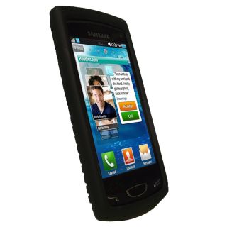Noir Pneu Silicone Etui pour Samsung Wave 2 S8530 Android Housse Coque
