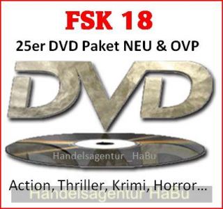 25er FSK 18 Film DVD Paket   Horror, Action, Thriller   Sammlung