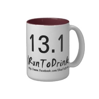 13.1 IRunToDrink Red/White Coffee Mug