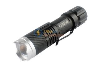 CREE Q5 LED 7w 3modes flashlight torch torchlight+clip