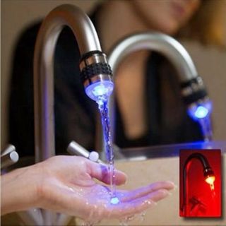 LED Wasserhahn Amaturen Aufsatz Adapter Licht Rot Blau