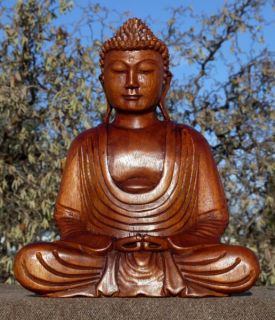 Sehr schöner BUDDHA Meditation Mönch HOLZ BUDDA Feng Shui 327