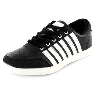 HERREN TREND SNEAKER HALB SCHUH SCHWARZ WEIß