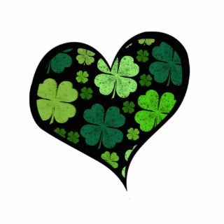 Green Black Saint Patrick Day Hearts Clovers Photo Cut Outs