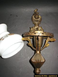 alte Petroleumlampe, Wandlampe elektr. Messing massiv