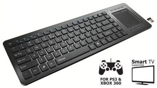 Trust Tacto schnurlos Tastatur (QWERTZ) mit Touchpad für PC, PS3 und