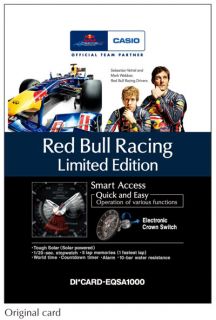 Casio Edifice Red Bull Racing Solar EQS A1000RB Vettel Webber F1 Pre