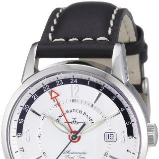 Zeno Watch Basel Herren Armbanduhr XL Magellano Analog Automatik Leder