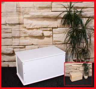 Wäschetruhe Wäschebox aus Holz, Länge73cm, natur oder weiß