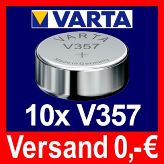 10x V357 Uhren Batterie Knopfzelle SR44 SR44W VARTA°