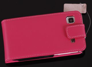 Galaxy S plus Pink Echtes Handy Leder Tasche Hülle Etui Schutz 357