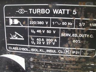 Schweißgerät Deca Turbo Watt 5 220 V und 380 V #2175 20