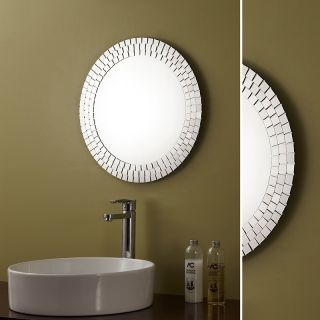 Badspiegel 50x50 cm Kristallspiegel Wandspiegel Badezimmer Spiegel AC