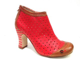GOLD BUTTON Schuhe Stiefelette Sommerstiefelette Leder rot red leather