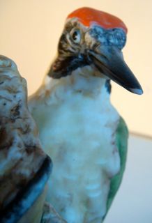 KAISER Künstler Statue Porzellan ART Sculpture Green Woodpecker by G