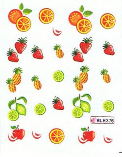 Nail Art Sticker Tattoo One Stroke BLE 376 Obst Früchte