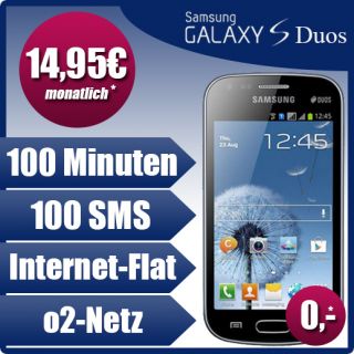 Samsung Galaxy S Duos All in M Vertrag 100 Minuten 100 SMS Internet