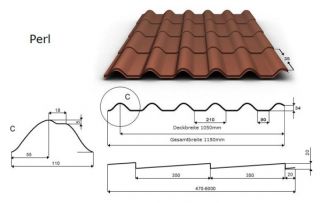 Dachplatten Dachpfannen Blechdachplatten   PERL  Neu