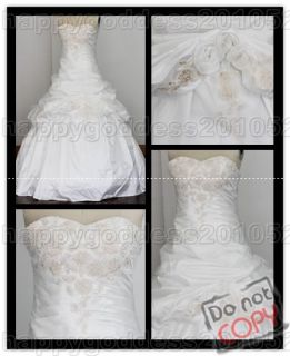 white/ivory lace up back train wedding dress in stock SZ6.8.10.12.14