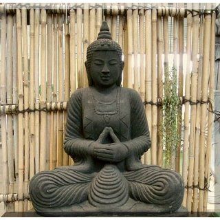 Buddha, 80 cm hoch,Figur aus Lavastein Garten