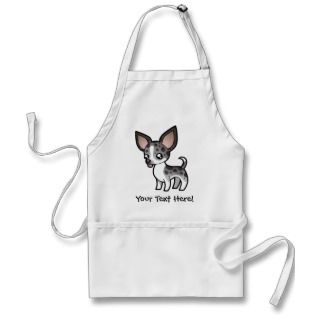 Cartoon Chihuahua (merle smooth coat) aprons by SugarVsSpice