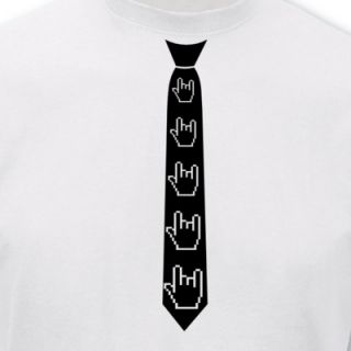 Krawatten T Shirt Rock n Roll Zeichen 8 Bit Sols 8 Farben S   5XL