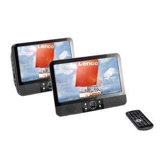 Lenco tragbarer DVD Player, MES 403, 2x 9 Zoll (22,5cm) Monitore, USB
