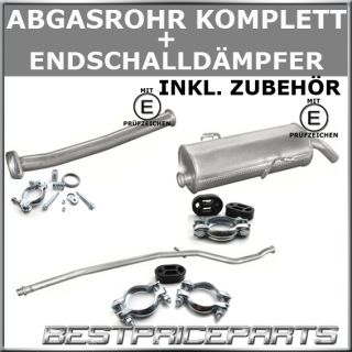 Auspuff Abgasrohr komplett + Endschalldämpfer Peugeot 206 1.4 i inkl