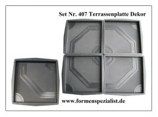Gießformen   4 dekorative Terrassenplatten Nr. 407