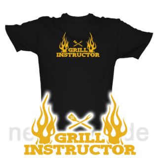 GRILL INSTRUCTOR FLAMES T Shirt GRILLEN BARBECUE S XXXL
