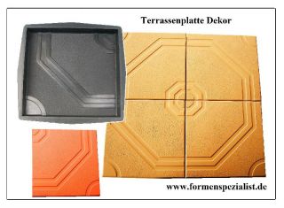 Gießformen   4 dekorative Terrassenplatten Nr. 407