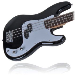 GIANT E Bass P Style, schwarz, inkl. Klinkenkabel, Gurt, Tasche