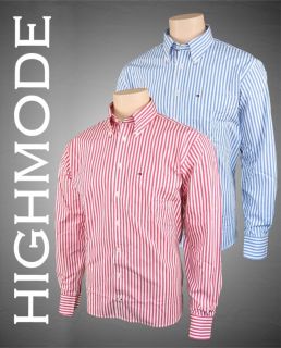 Tommy Hilfiger Herren Hemd, Blau, Rot, Gestreift Shirt, S, M, L, XL