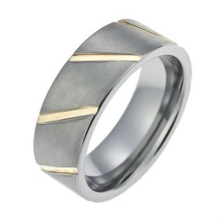 TW016.1 Herren Ring aus Wolfram ohne Stein 8,00mm breit poliert