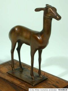 ART DECO Bronze Figur ° Reh ° Gazelle ° FRITZ BEHN Stil ° Etikett