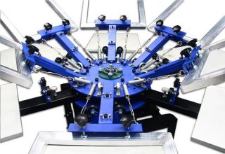 Siebdruckmaschine Drehkreuz / Die Rahmen dienen nur der Anschauung und