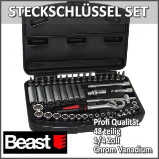 Beast Steckschlüssel Ratschen Set 1/4 Knarre Ratsche Ratschenkasten